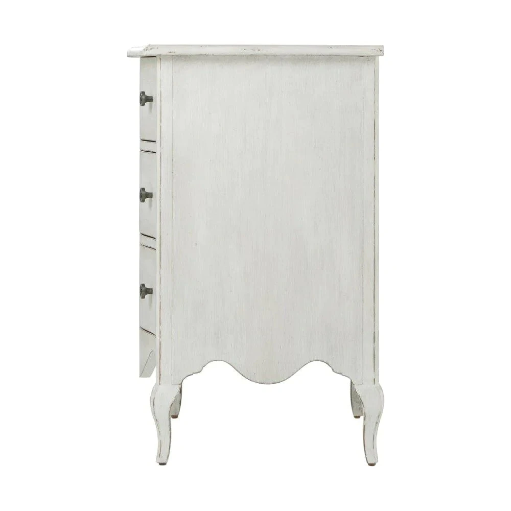 Rene Three Drawer Nightstand In Nora Distressed Finish 4 Rene Three Drawer Nightstand In Nora Distressed Finish - Image 4