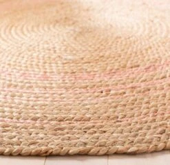 Safavieh Round Pink And Natural Striped Jute Area Rug -Famous Furniture Store round pink and natural striped jute area rug rugs the well appointed house 5