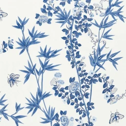 Jardin De Chine Fabric In Porcelain Blue & White