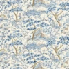 Kelmescott Hand Block Print Fabric In Porcelain Blue