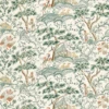 Kelmescott Hand Block Print In Leaf Green On Ivory