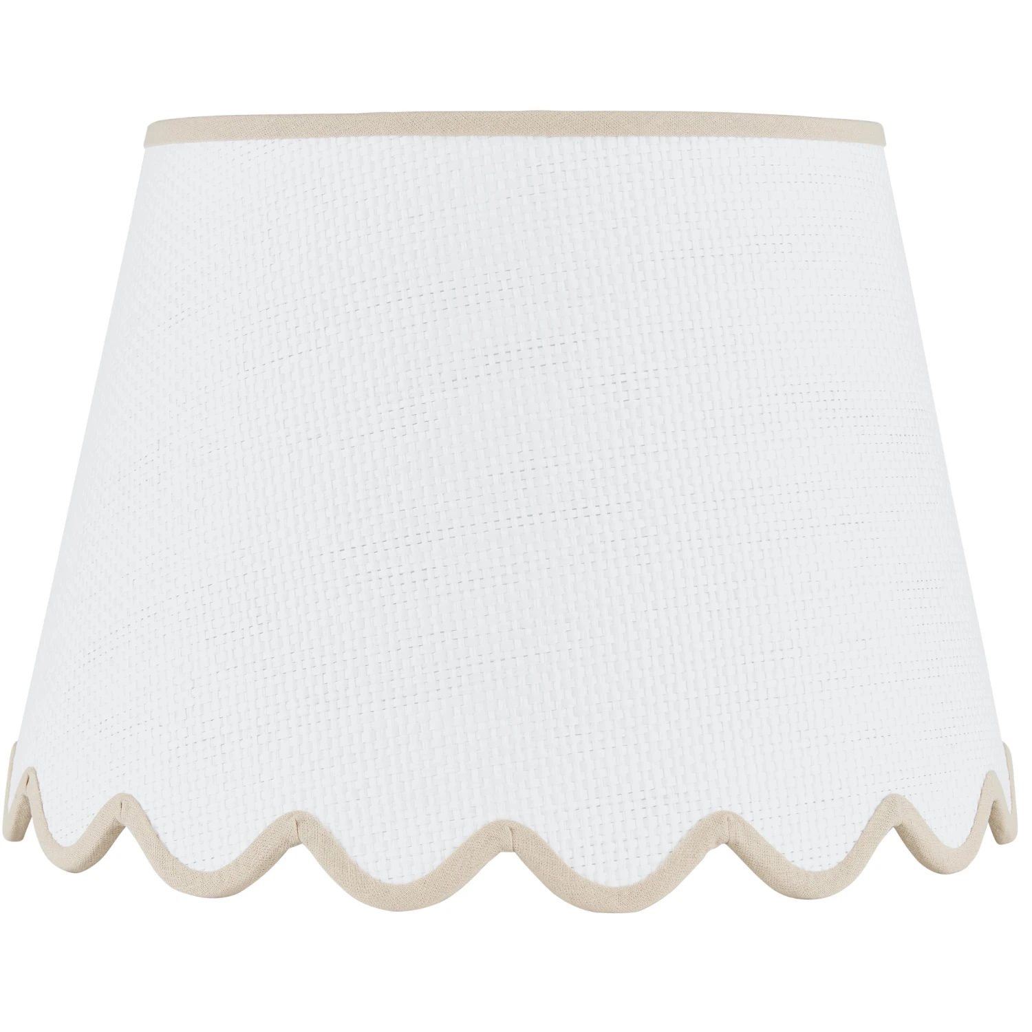 Scalloped White Raffia Shade 2 Scalloped White Raffia Shade - Image 2