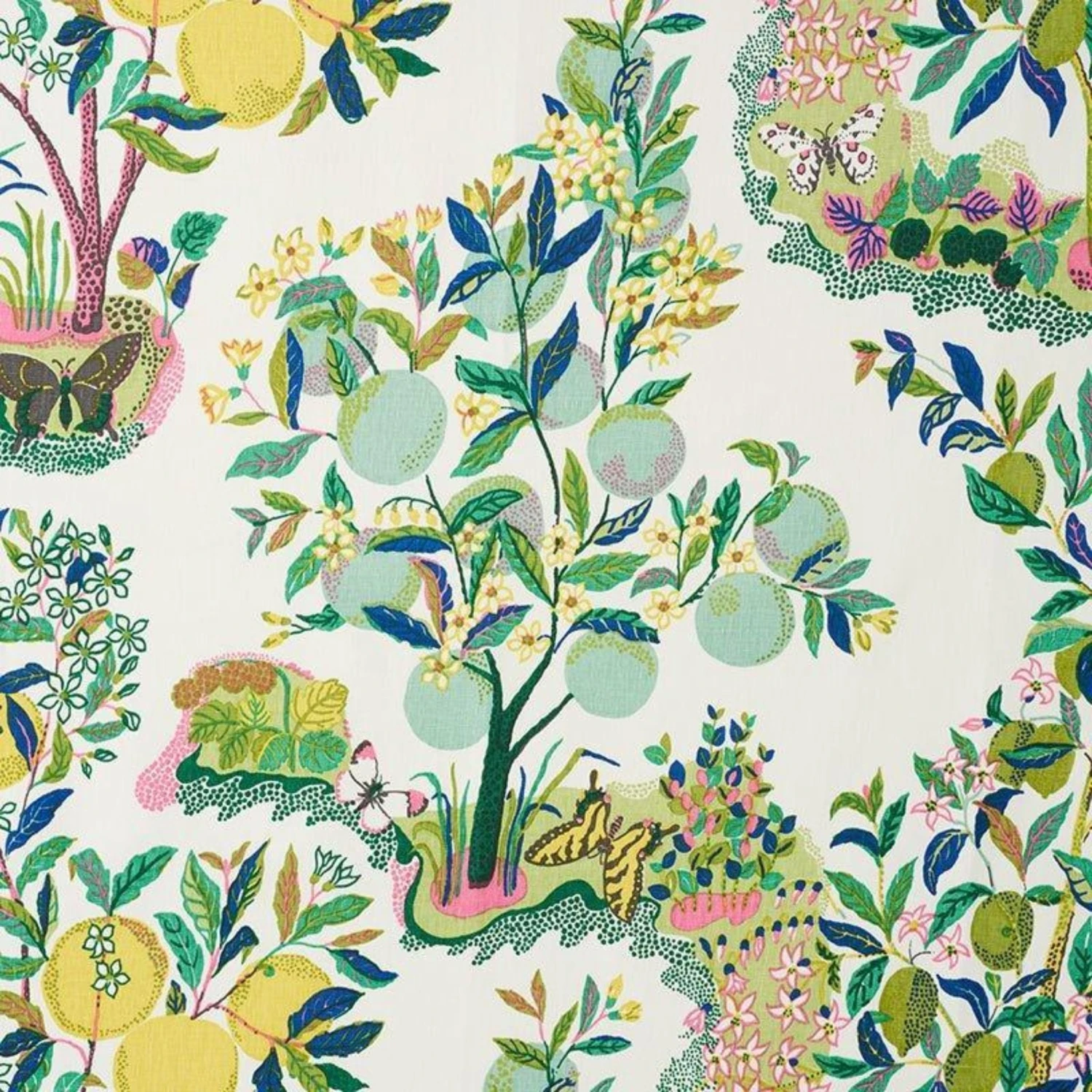 Schumacher Citrus Garden Fabric In Lime 1 Schumacher Citrus Garden Fabric In Lime