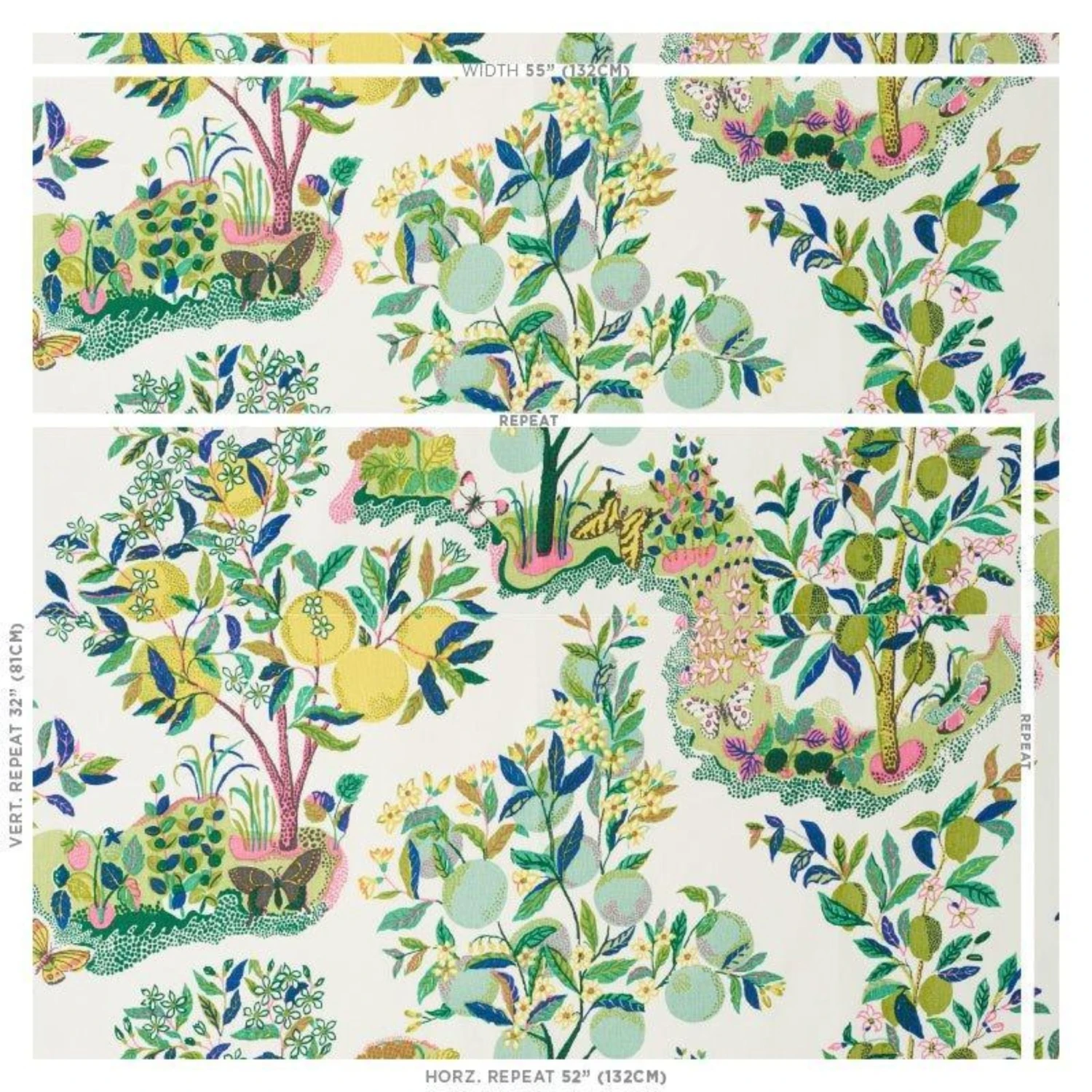 Schumacher Citrus Garden Fabric In Lime 2 Schumacher Citrus Garden Fabric In Lime - Image 2