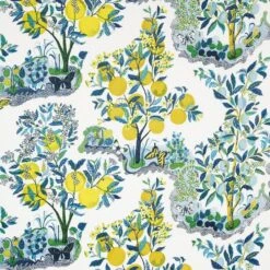 Schumacher Citrus Garden Fabric In Pool