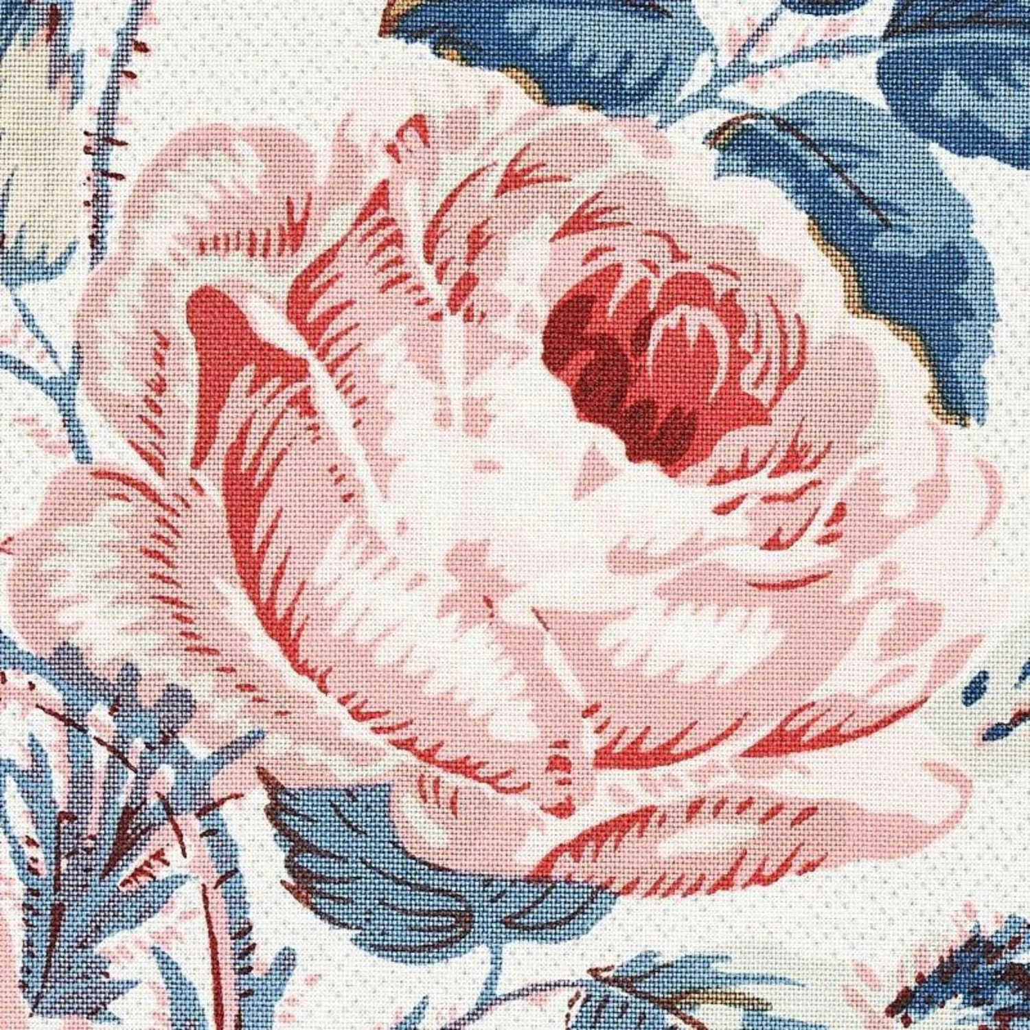 Schumacher Loudon Rose Fabric In Rose And Blue 4 Schumacher Loudon Rose Fabric In Rose And Blue - Image 4