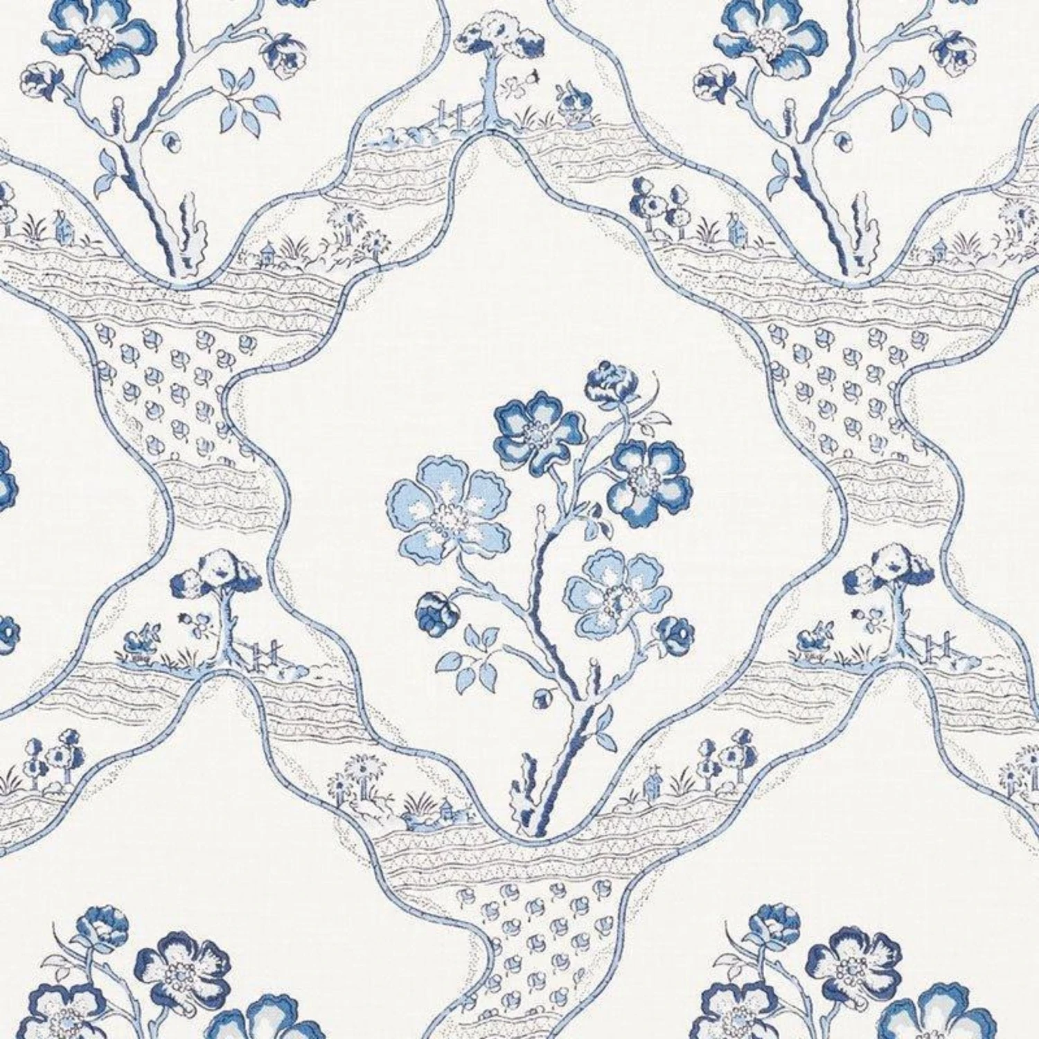 Schumacher Marella Fabric In Delft 2 Schumacher Marella Fabric In Delft - Image 2