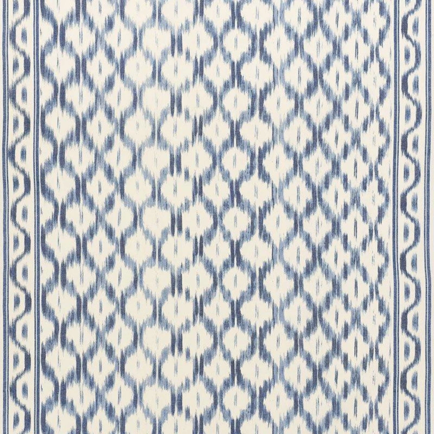 Schumacher Santa Monica Ikat Fabric In Indigo 1 Schumacher Santa Monica Ikat Fabric In Indigo