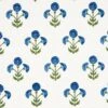 Schumacher Saranda Flower Embroidery Fabric In Royal
