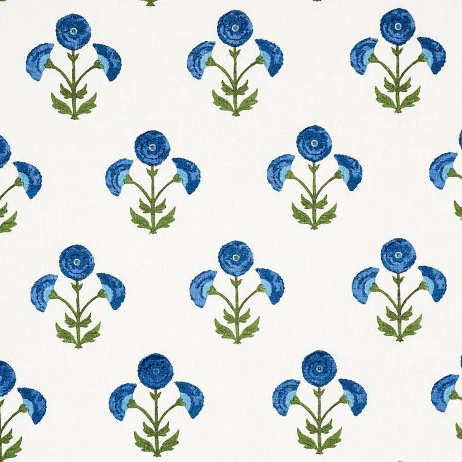 Schumacher Saranda Flower Embroidery Fabric In Royal 1 Schumacher Saranda Flower Embroidery Fabric In Royal