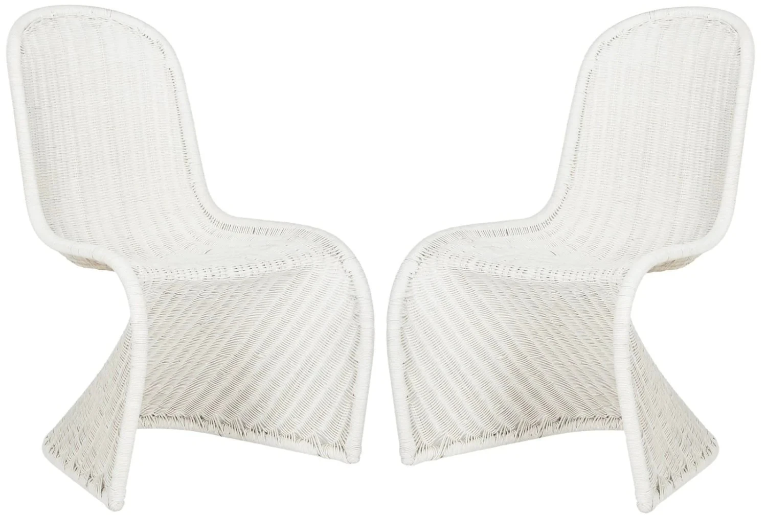 Safavieh Set Of 2 Contemporary Danish Curve Wicker Side Chairs 13 Safavieh Set Of 2 Contemporary Danish Curve Wicker Side Chairs - Image 13