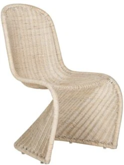Safavieh Set Of 2 Contemporary Danish Curve Wicker Side Chairs
