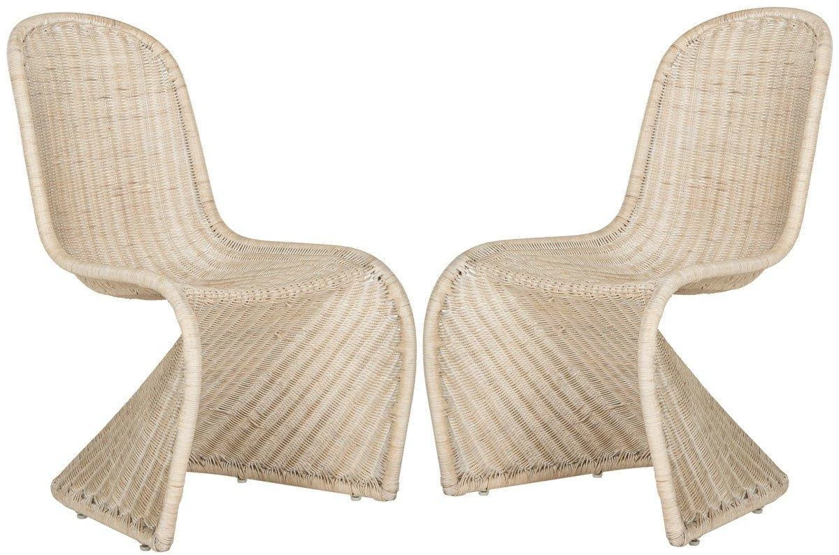 Safavieh Set Of 2 Contemporary Danish Curve Wicker Side Chairs 6 Safavieh Set Of 2 Contemporary Danish Curve Wicker Side Chairs - Image 6