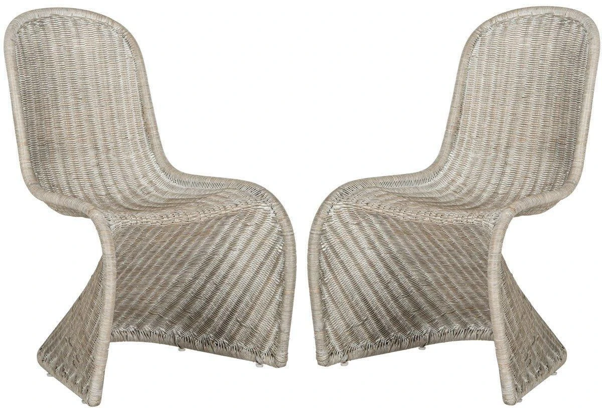Safavieh Set Of 2 Contemporary Danish Curve Wicker Side Chairs 9 Safavieh Set Of 2 Contemporary Danish Curve Wicker Side Chairs - Image 9