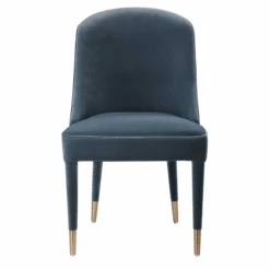 Set Of 2 Modern Armless Dining Chairs Upholstered In Slate Blue Velvet 10 Set Of 2 Modern Armless Dining Chairs Upholstered In Slate Blue Velvet -Famous Furniture Store set of 2 modern armless dining chairs upholstered in slate blue velvet dining chairs the well appointed house 1