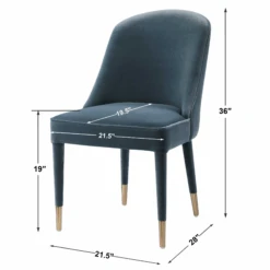 Set Of 2 Modern Armless Dining Chairs Upholstered In Slate Blue Velvet 15 Set Of 2 Modern Armless Dining Chairs Upholstered In Slate Blue Velvet -Famous Furniture Store set of 2 modern armless dining chairs upholstered in slate blue velvet dining chairs the well appointed house 8