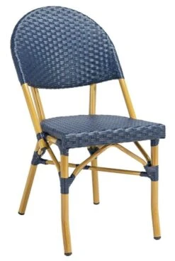 Safavieh Set Of Two Blue PE Wicker & Faux Bamboo Indoor-Outdoor Bistro Chairs