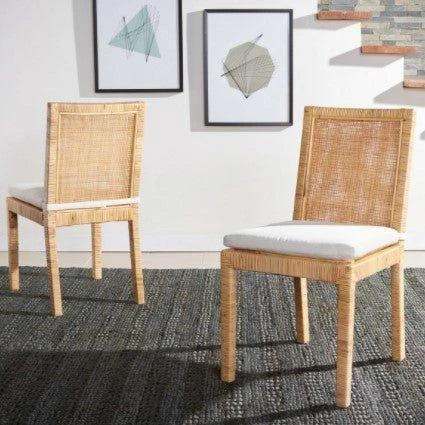 Safavieh Set Of Two Cane Dining Chairs With Cushions 4 Safavieh Set Of Two Cane Dining Chairs With Cushions - Image 4