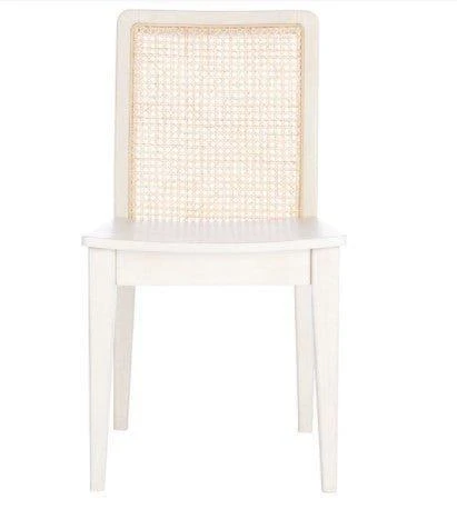 Safavieh Set Of Two White Rattan Dining Chairs 1 Safavieh Set Of Two White Rattan Dining Chairs