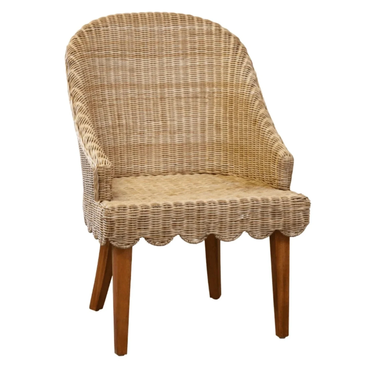 Skirted Scalloped Wicker Dining Chair 2 Skirted Scalloped Wicker Dining Chair - Image 2
