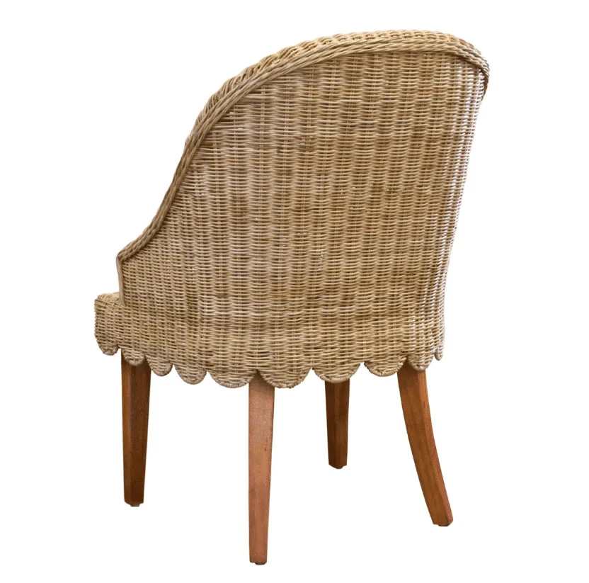 Skirted Scalloped Wicker Dining Chair 3 Skirted Scalloped Wicker Dining Chair - Image 3