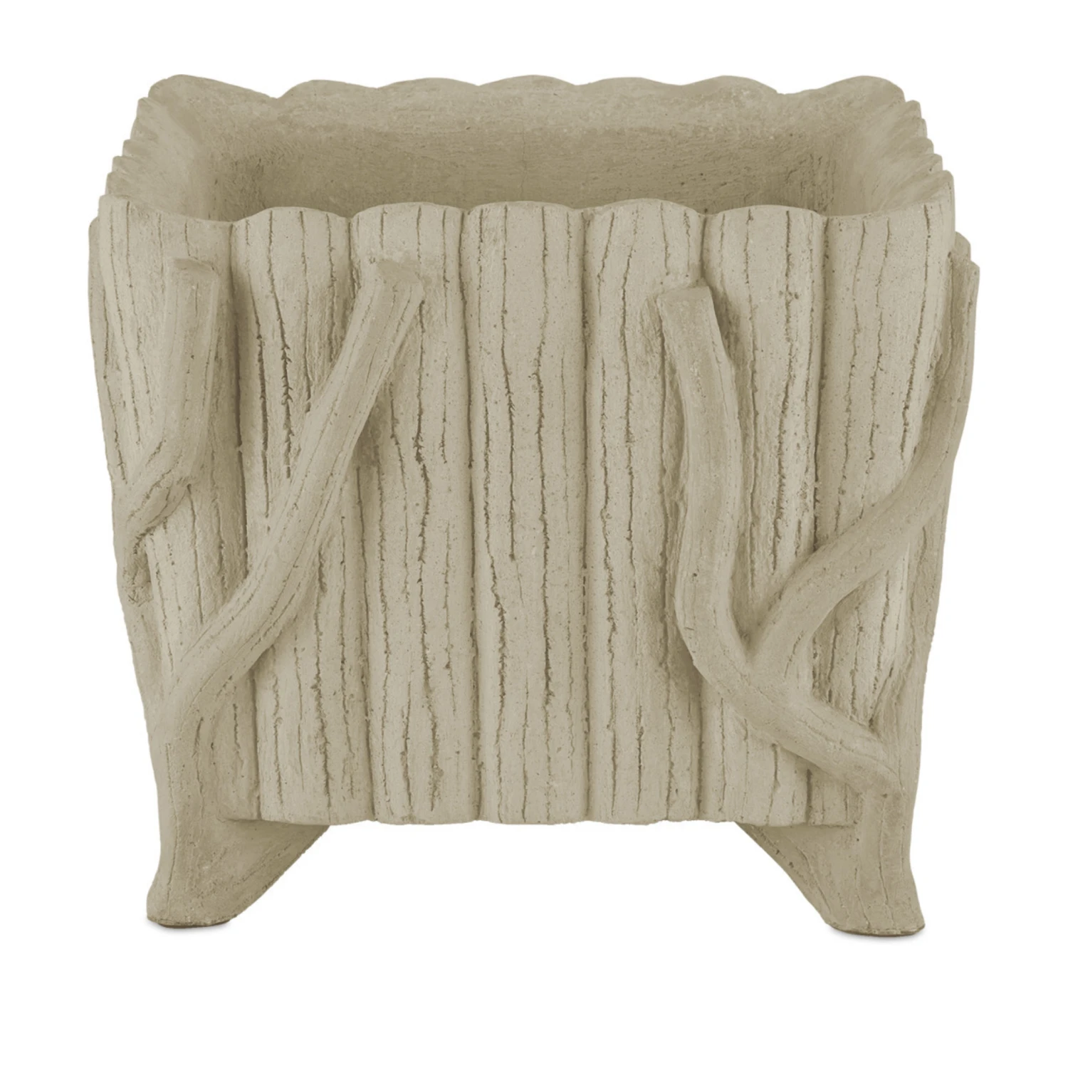 Square Faux Bois Planter 2 Square Faux Bois Planter - Image 2