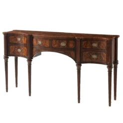 Stanhope Row Serpentine Flame Mahogany Veneered Sideboard