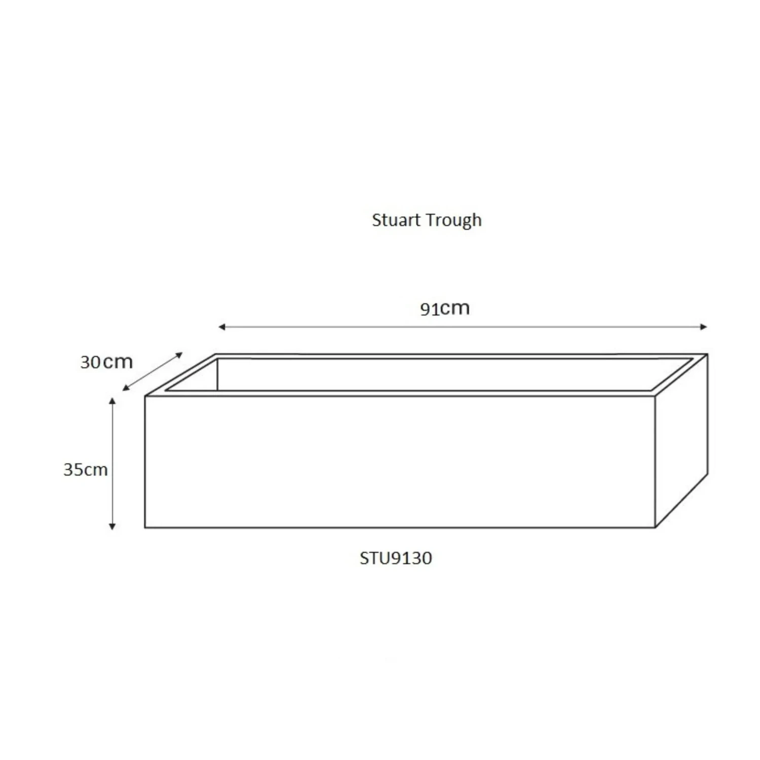 Stuart Trough Large Garden Planter 2 Stuart Trough Large Garden Planter - Image 2