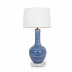 Swirled Light Blue Gourd Table Lamp