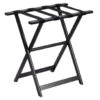 Tall Black Wood Luggage Rack With 4 Black Nylon Straps