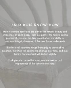 Concrete Tree Branch Design Outdoor Bench -Famous Furniture Store thumbnail faux bois disclaimer 5