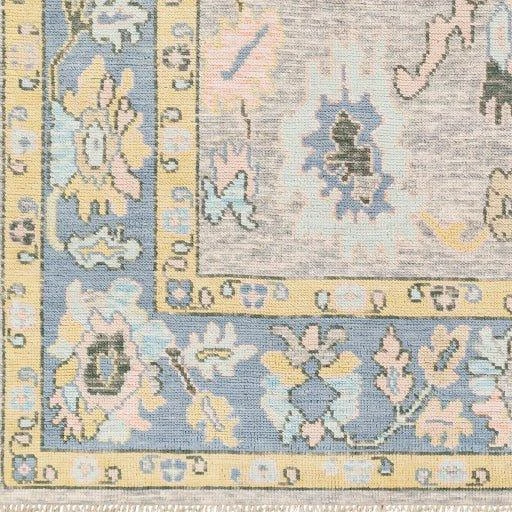 Ushak Blue, Yellow, & Pink Hand Knotted Wool Area Rug -Available In A Variety Of Sizes 5 Ushak Blue, Yellow, & Pink Hand Knotted Wool Area Rug -Available In A Variety Of Sizes - Image 5