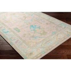 Ushak Pink & Ice Blue Wool Rug, Available In A Variety Of Sizes 7 Ushak Pink & Ice Blue Wool Rug, Available In A Variety Of Sizes -Famous Furniture Store ushak pink and ice blue wool rug available in a variety of sizes rugs the well appointed house 3 9082d17d 4eba 4e8f 98c4 7f5bfb2291d5