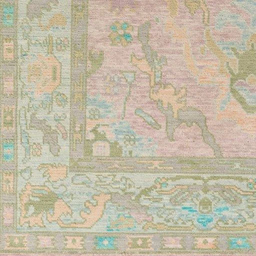 Ushak Pink & Ice Blue Wool Rug, Available In A Variety Of Sizes 5 Ushak Pink & Ice Blue Wool Rug, Available In A Variety Of Sizes - Image 5