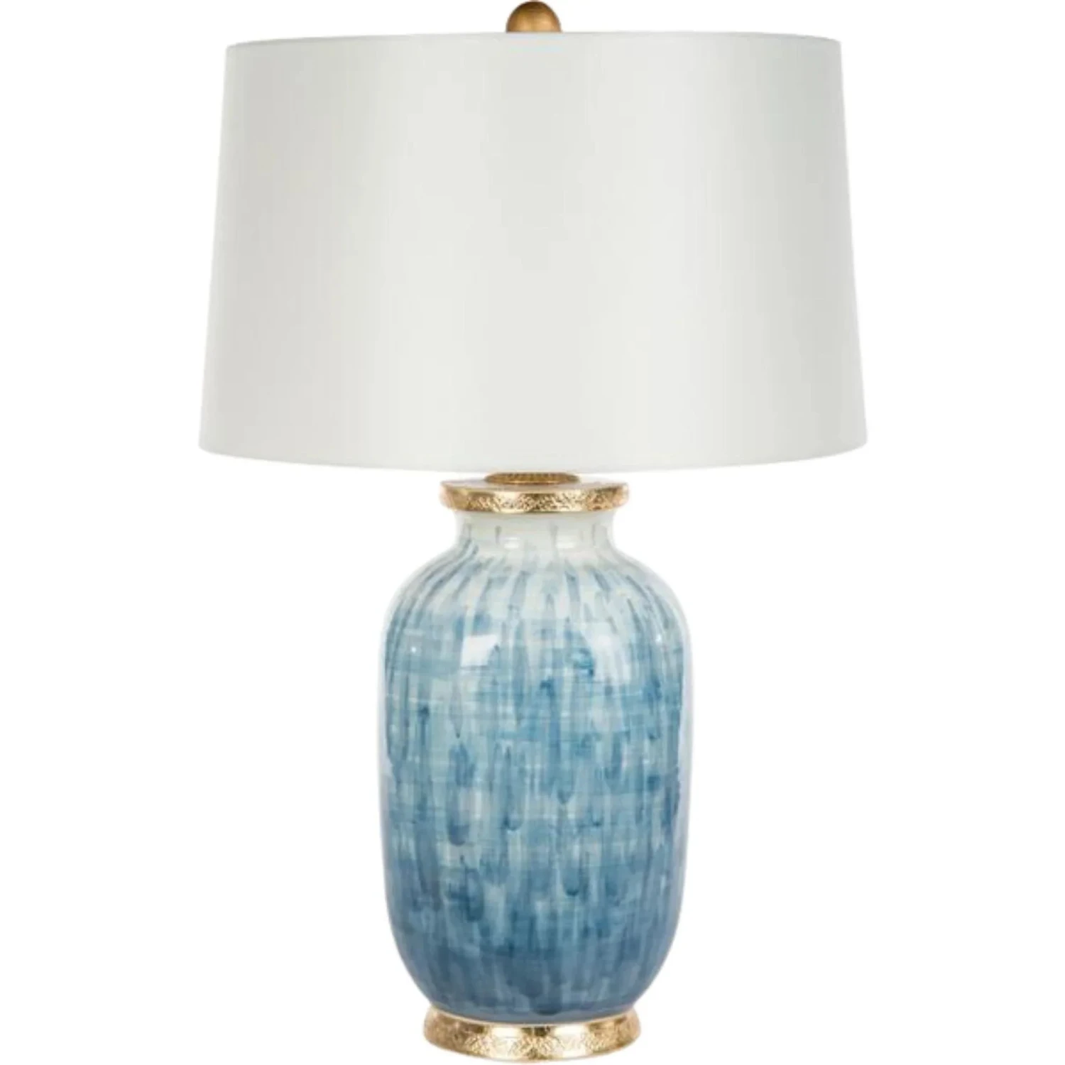 Veranda Blue Table Lamp With Gold Embossed Base 1 Veranda Blue Table Lamp With Gold Embossed Base