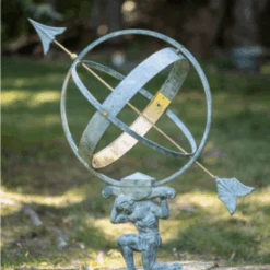 Verdigris & Brass Atlas Armillary Sundial -Famous Furniture Store verdigris and brass atlas armillary sundial garden tools and accessories the well appointed house 3