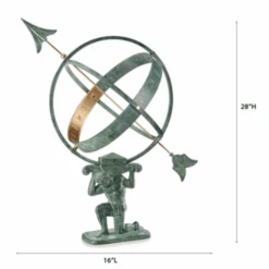 Verdigris & Brass Atlas Armillary Sundial -Famous Furniture Store verdigris and brass atlas armillary sundial garden tools and accessories the well appointed house 6