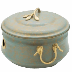 Verdigris & Brass Hose Pot With Lid