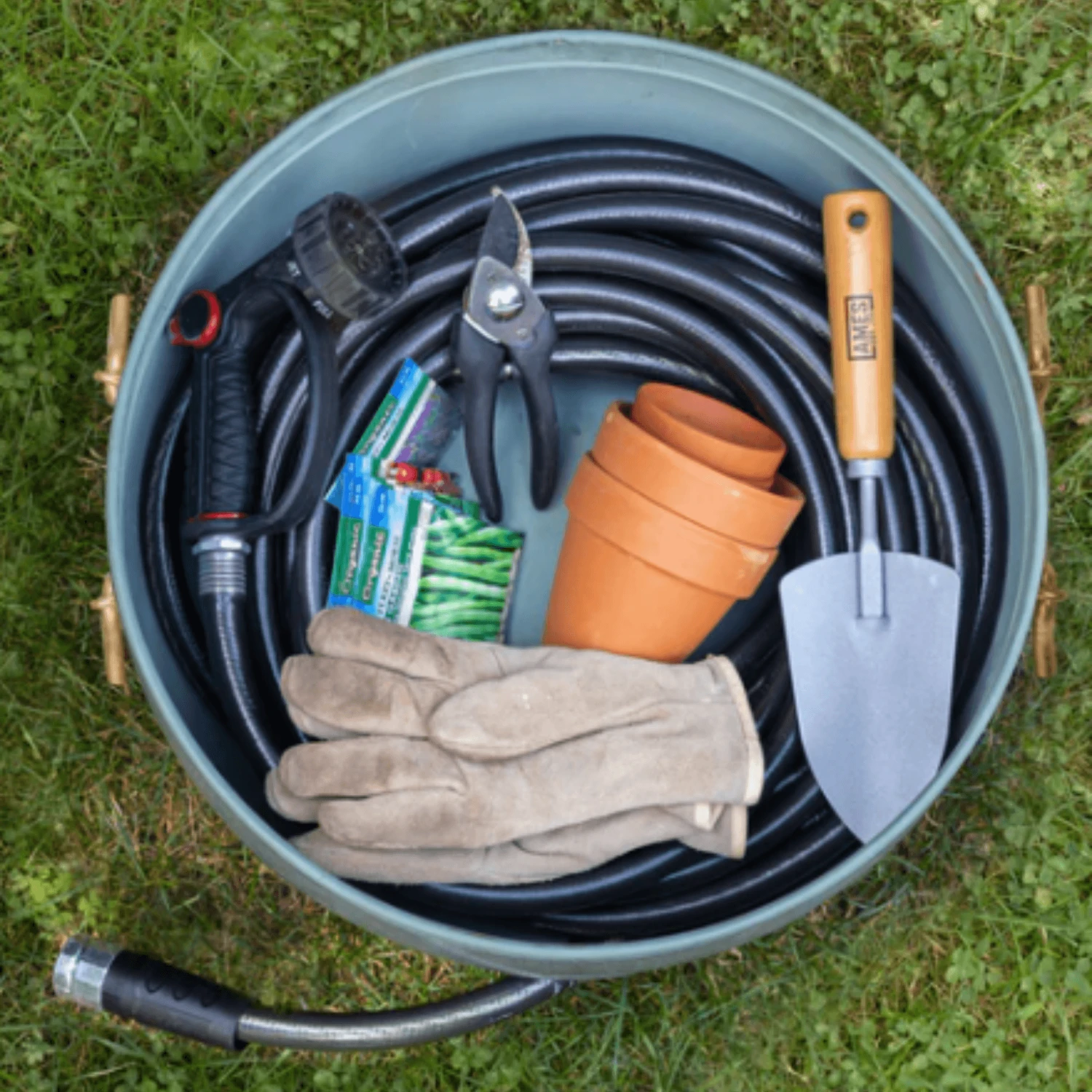 Verdigris & Brass Hose Pot With Lid 8 Verdigris & Brass Hose Pot With Lid - Image 8