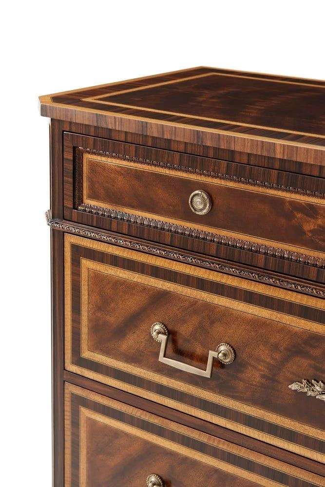 Viscount Four Drawer Movingue & Rosewood Banded Chest 4 Viscount Four Drawer Movingue & Rosewood Banded Chest - Image 4
