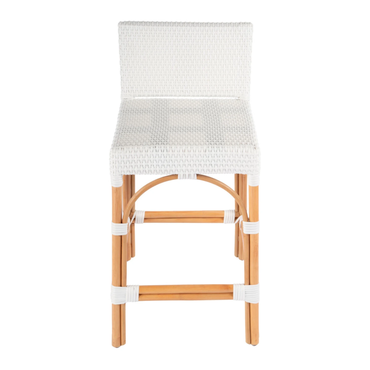 Serienna Rattan Low Back Counter Stool In White 1 Serienna Rattan Low Back Counter Stool In White