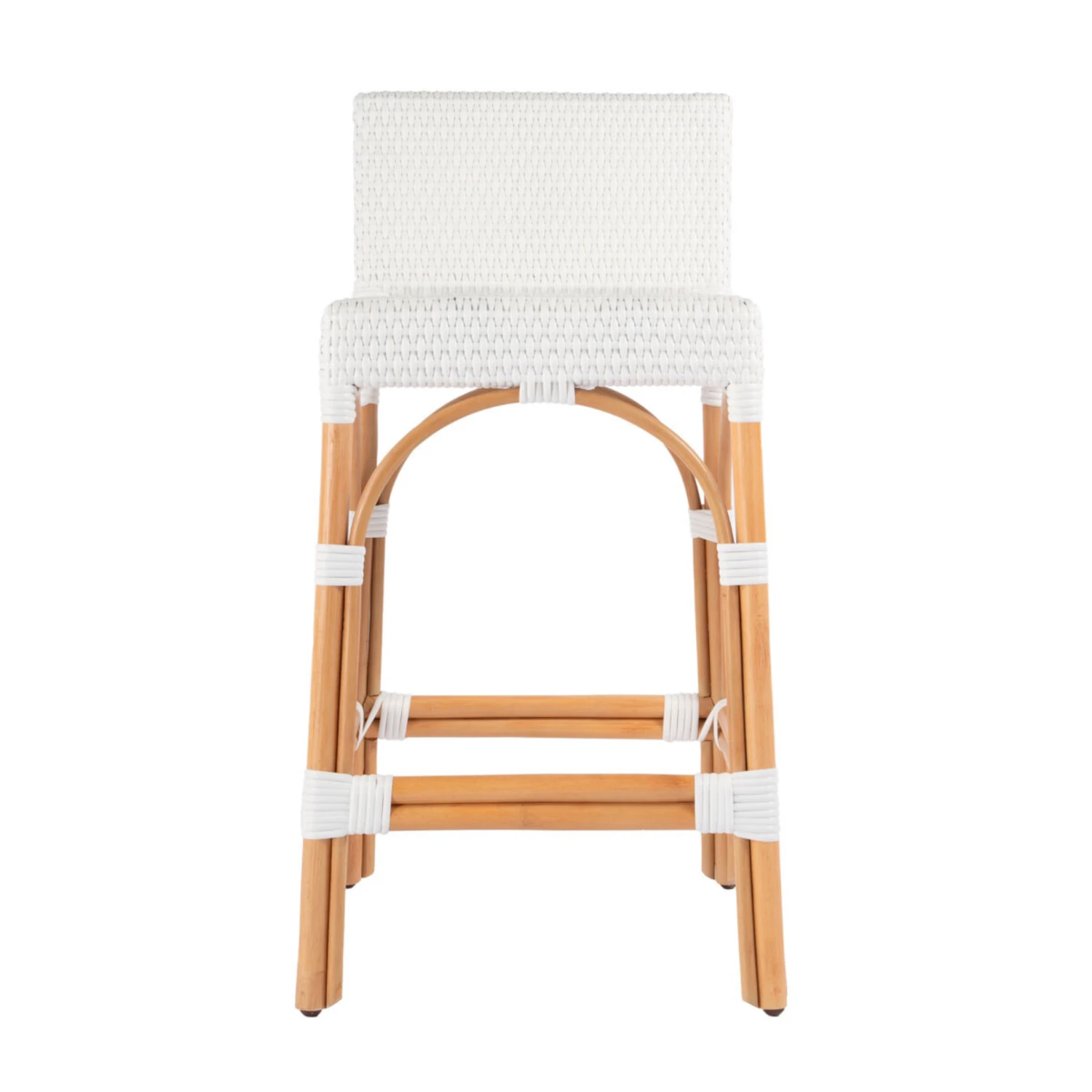 Serienna Rattan Low Back Counter Stool In White 3 Serienna Rattan Low Back Counter Stool In White - Image 3