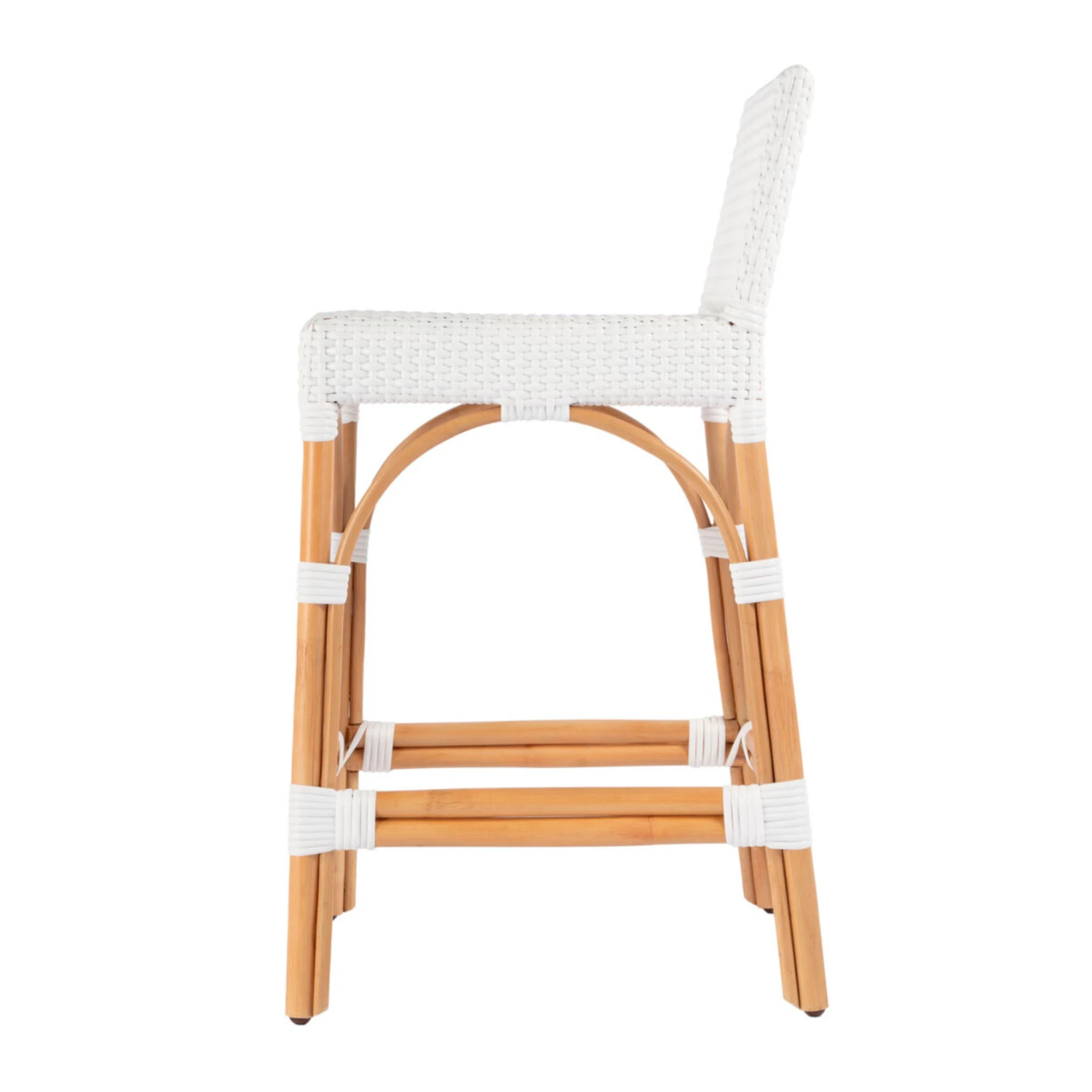 Serienna Rattan Low Back Counter Stool In White 4 Serienna Rattan Low Back Counter Stool In White - Image 4