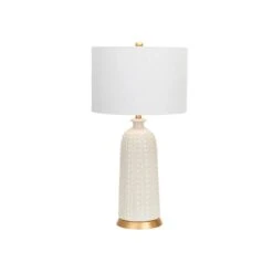 White Glazed Ceramic Table Lamp