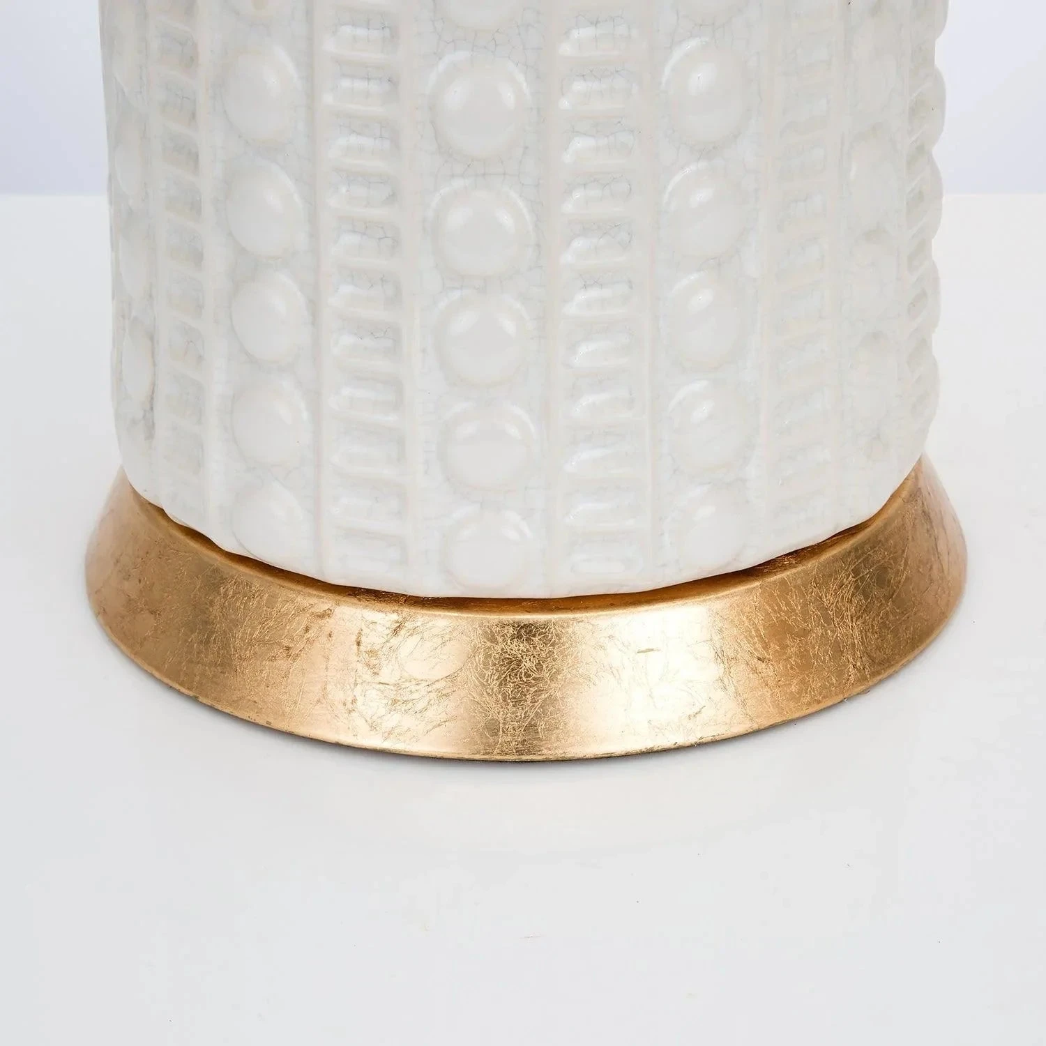 White Glazed Ceramic Table Lamp 4 White Glazed Ceramic Table Lamp - Image 4