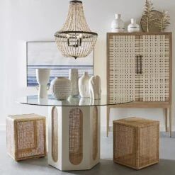 White Hexagonal Wood & Rattan Dining Table With Glass Top 5 White Hexagonal Wood & Rattan Dining Table With Glass Top -Famous Furniture Store white hexagonal wood and rattan dining table with glass top dining tables the well appointed house 3 b992db72 8c48 458b 8e54 d468ff4ca5dc