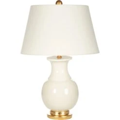 White Italian Rounded Table Lamp