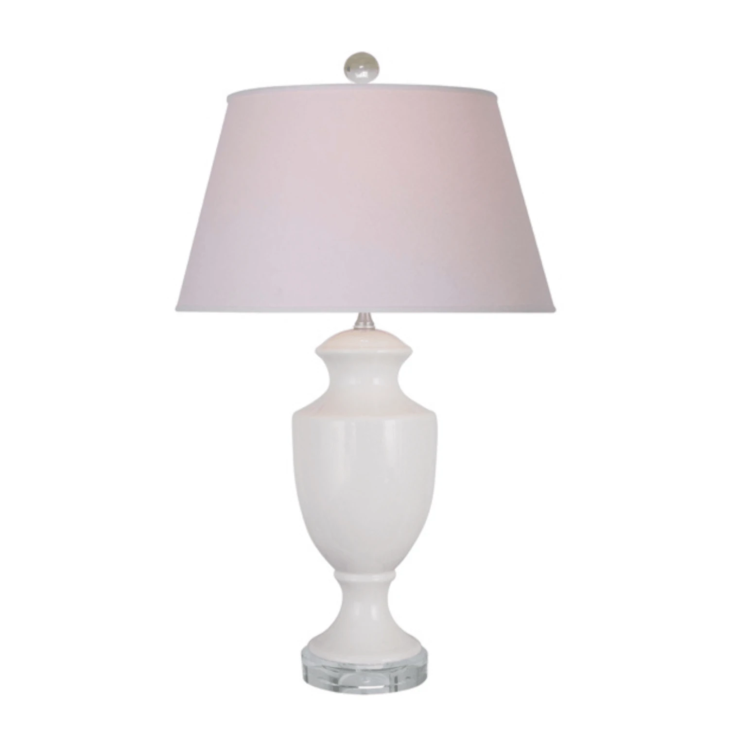 White Porcelain Lamp With Crystal Base 1 White Porcelain Lamp With Crystal Base