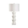 White Shelbourne Bamboo Ceramic Table Lamp