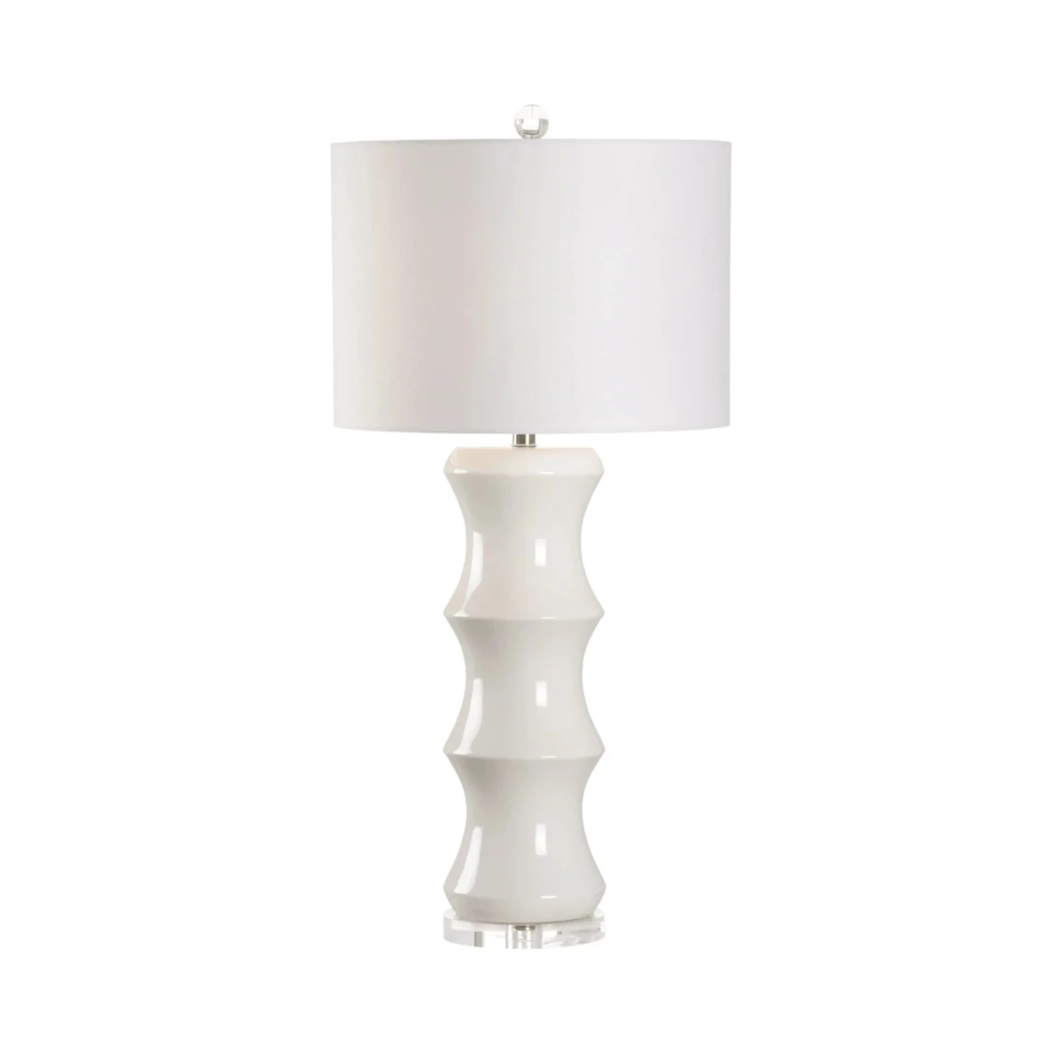White Shelbourne Bamboo Ceramic Table Lamp 1 White Shelbourne Bamboo Ceramic Table Lamp